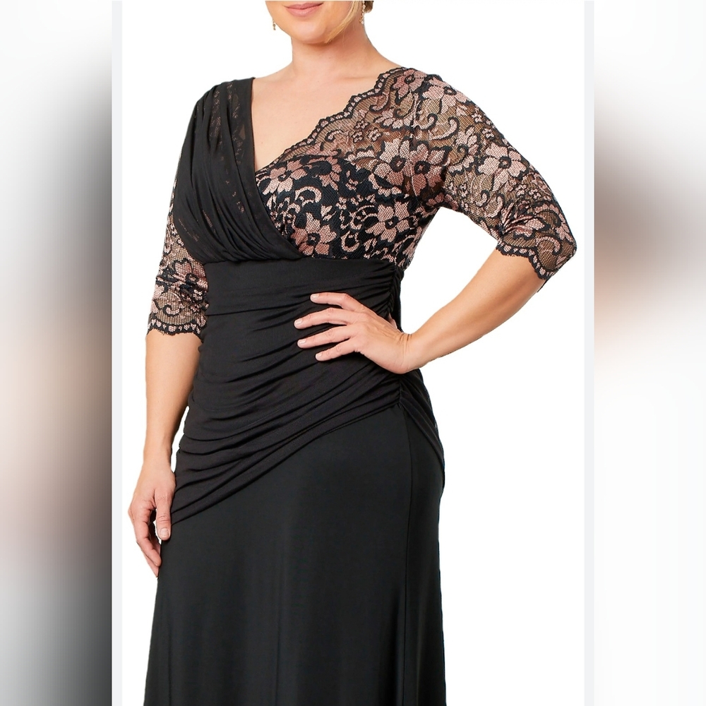 Kiyonna Black Lace Evening Gown - Picture 2 of 6